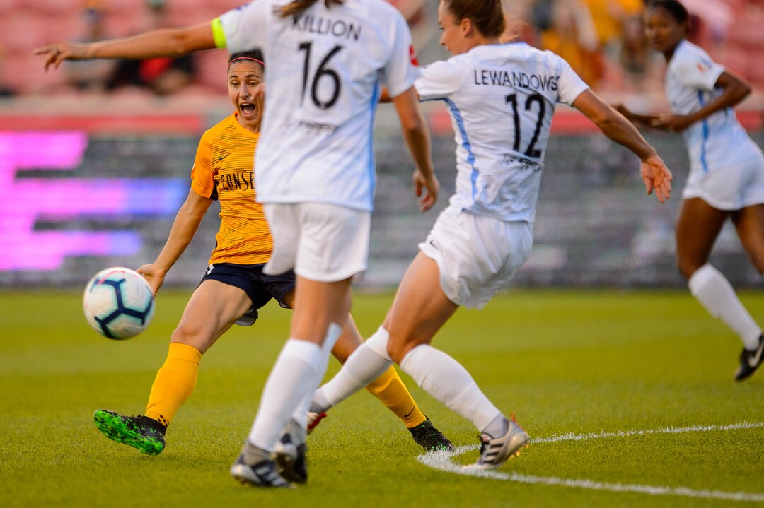 (Trent Nelson  |  The Salt Lake Tribune)  Utah Royals FC midfielder Verónica Boquete (21) as Utah Royals FC hosts Sky Blue FC at Rio Tinto Stadium in Sandy on Saturday June 15, 2019.