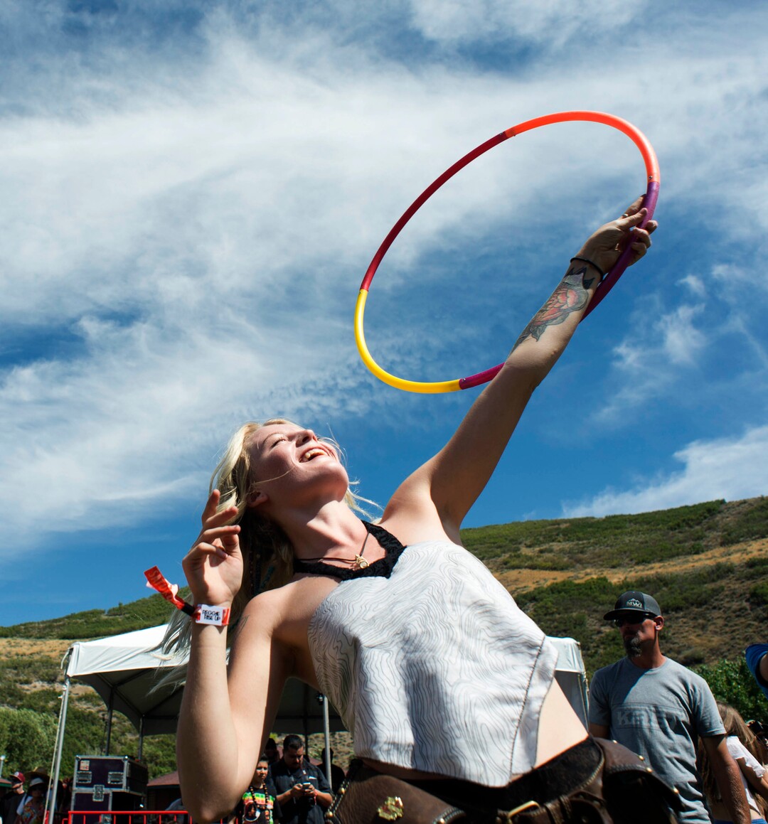 (Rick Egan  |  The Salt Lake Tribune)  Ajah Killian dances to the music at the Reggae Rise Up Music Festival, at the Rivers Edge near Heber City. Saturday, Aug. 25, 2018.