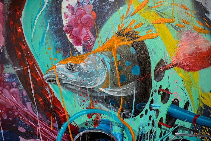 (Trent Nelson | The Salt Lake Tribune)Detail from work by artist Darrell Driver at the Utah Arts Festival in Salt Lake City, Thursday June 21, 2018.