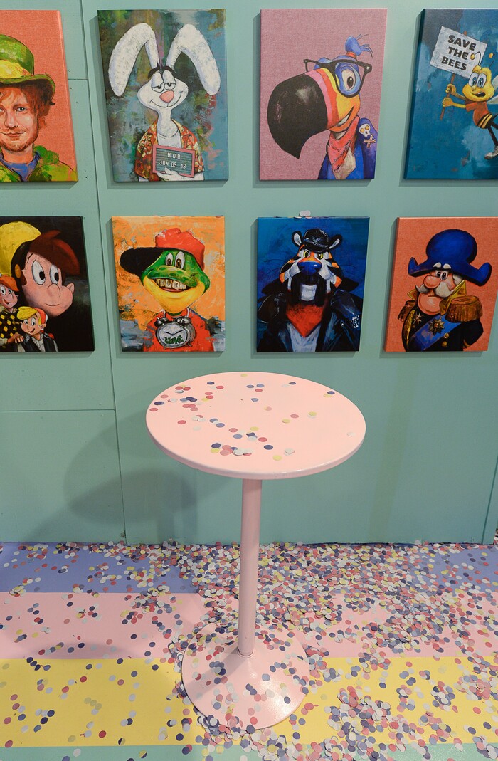 (Francisco Kjolseth  |  Francisco Kjolseth) Popular cereal box characters — with a twist — grace the wall in the cereal room at Hall of Breakfast, a quirky new art exhibit that celebrates the first meal of the day. It's open at The Gateway through July 9.