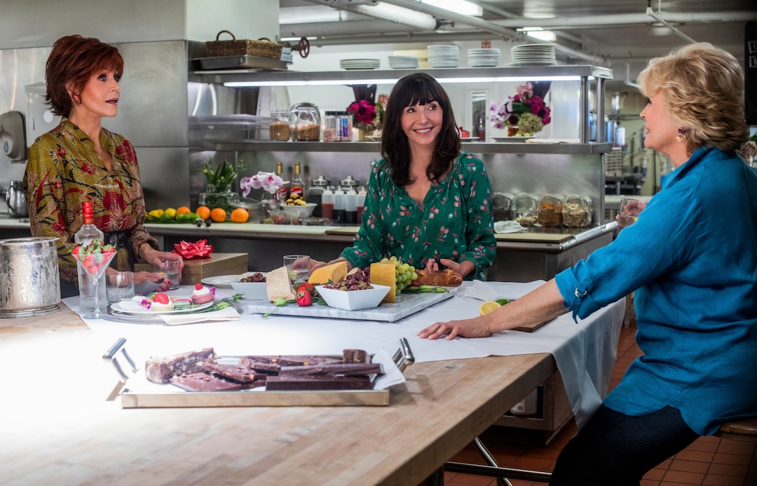 This image released by Paramount Pictures shows Jane Fonda, from left, Mary Steenburgen and Candice Bergen in a scene from "Book Club." (Peter Iovino/Paramount Pictures via AP)