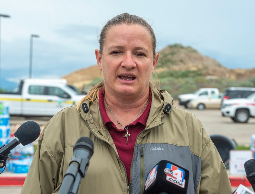 (Rick Egan  |  The Salt Lake Tribune)      Kari Boyd-Peak talks about the Knolls fire in Saratoga Springs during a news conference on Monday, June 29, 2020.