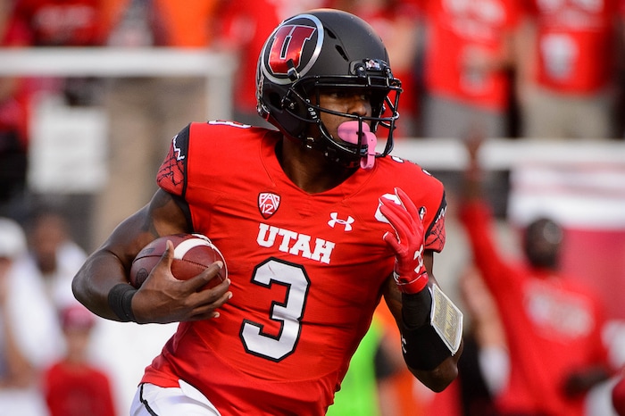 Trent Nelson  |  The Salt Lake Tribune
Utah Utes quarterback Troy Williams (3) runs the ball as the University of Utah faces Washington, college football at Rice-Eccles Stadium in Salt Lake City, Saturday October 29, 2016.