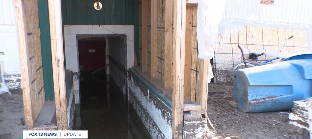 (FOX 13) Recent flash floods have damaged homes in Helper, Utah. June 20, 2022.