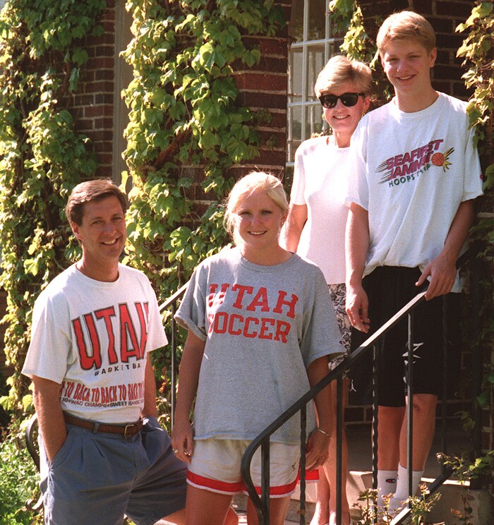 (Rick Egan  |  Tribune File Photo)  Chris Hill (dad) Aly Hill (daughter) Kathy (wife and mother) Christopher HIll (son).