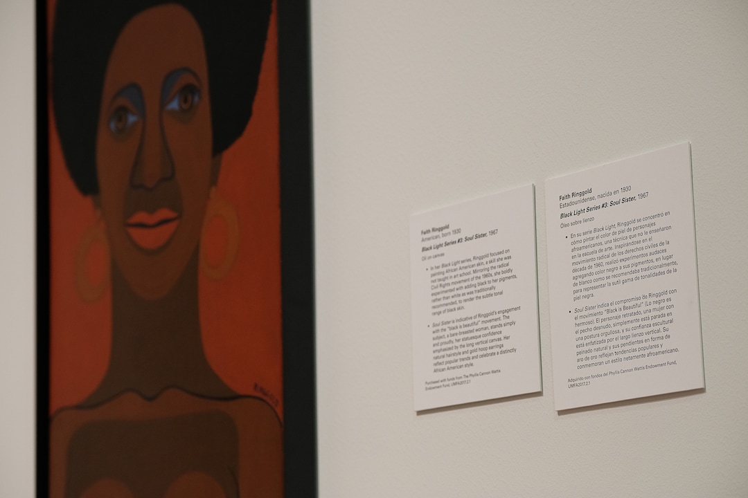 (Francisco Kjolseth  |  The Salt Lake Tribune)  The Utah Museum of Fine Arts officially reopens with a media unveiling Friday after 19 months of being closed for building renovations and a "reimagining" of the gallery spaces. Signage will not only include more detail about a piece, such as Faith Ringgold's bold feminist perspective, but also will be in Spanish in some of the galleries.