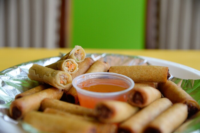 (Francisco Kjolseth  |  The Salt Lake Tribune)  Lumpia or egg rolls at BFF Turon, a new Filipino restaurant in West Jordan that serves up turo-turo or cafeteria style food.