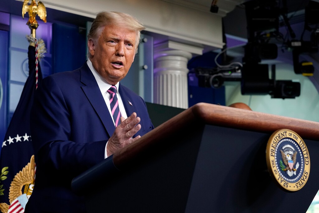 (Alex Brandon | AP file photo)  President Donald Trump speaks during a news conference in the James Brady Press Briefing Room of the White House, Friday, Sept. 18, 2020, in Washington.