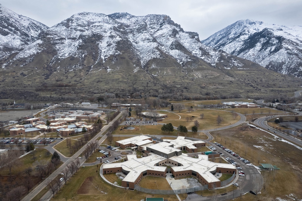 (Francisco Kjolseth | The Salt Lake Tribune) The Utah State Hospital campus is pictured on Tuesday, Jan. 23, 2024, next to the Wasatch mountains in Provo. An audit found the health records of over 10,000 patients who have received care there have not been adequately kept private.