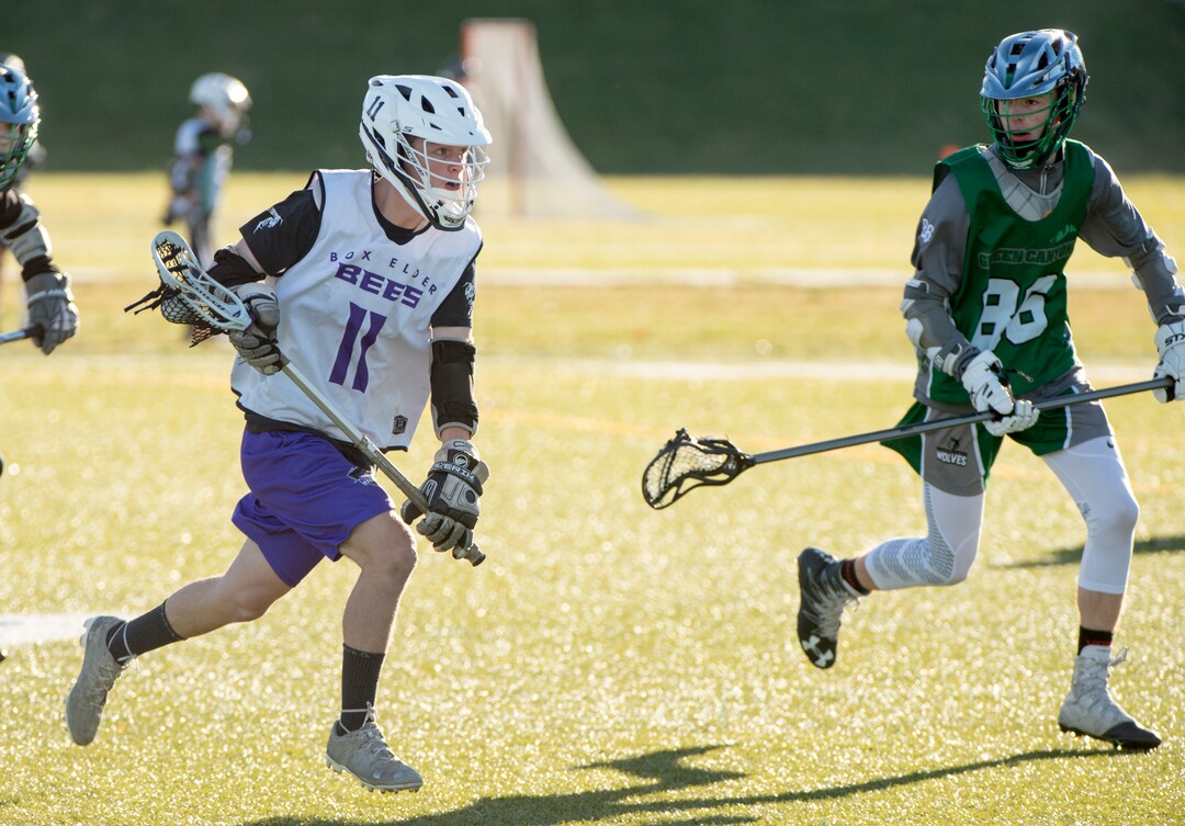 (Rick Egan | The Salt Lake Tribune) Jacob Geddie plays lacrosse for the Box Elder Bees during a tournament in Logan on Saturday, Nov. 3, 2018.