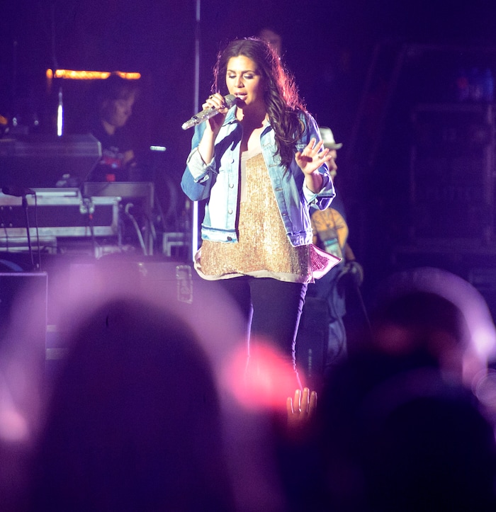 (Steve Griffin | The Salt Lake Tribune) Hillary Scott of Lady Antebellum performs at Usana Amphitheater in West Valley City Wednesday Aug. 30, 2017. Scott's favorite song is "I Can't Make You Love Me" by Bonnie Raitt. "It’s very much the epitome of vulnerability to look at somebody and say, “I can’t make you love me if you don’t,” you know? It’s just heartbreaking, but it’s so good, it’s so raw and vulnerable," Scott said.