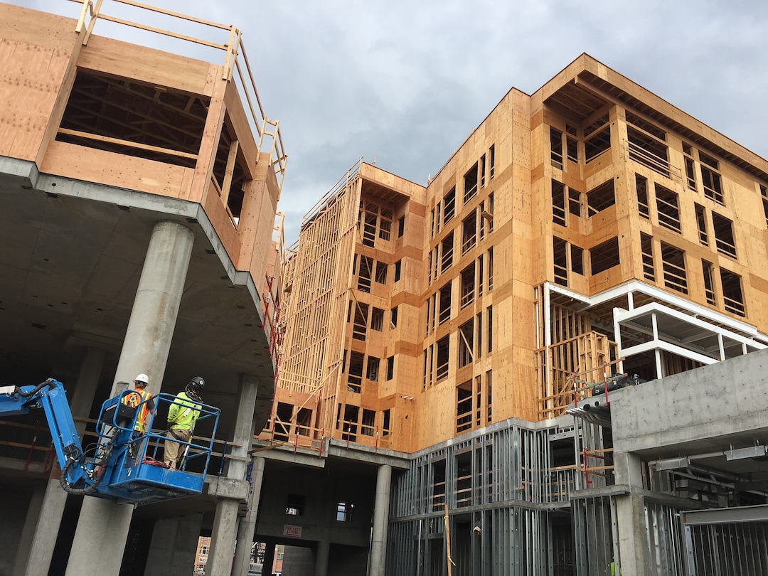 (Francisco Kjolseth  |  The Salt Lake Tribune)  Construction at the former Granite Furniture in Sugar House continues at a quick pace as the new Sugarmont Apartments takes shape on Tuesday, May 22, 2018. New Census data shows that Salt Lake City has surpassed 200,000 residents, and again is the state's fastest-growing city by numbers. It added 5,891 residents between July 1, 2016 and July 1, 2017.