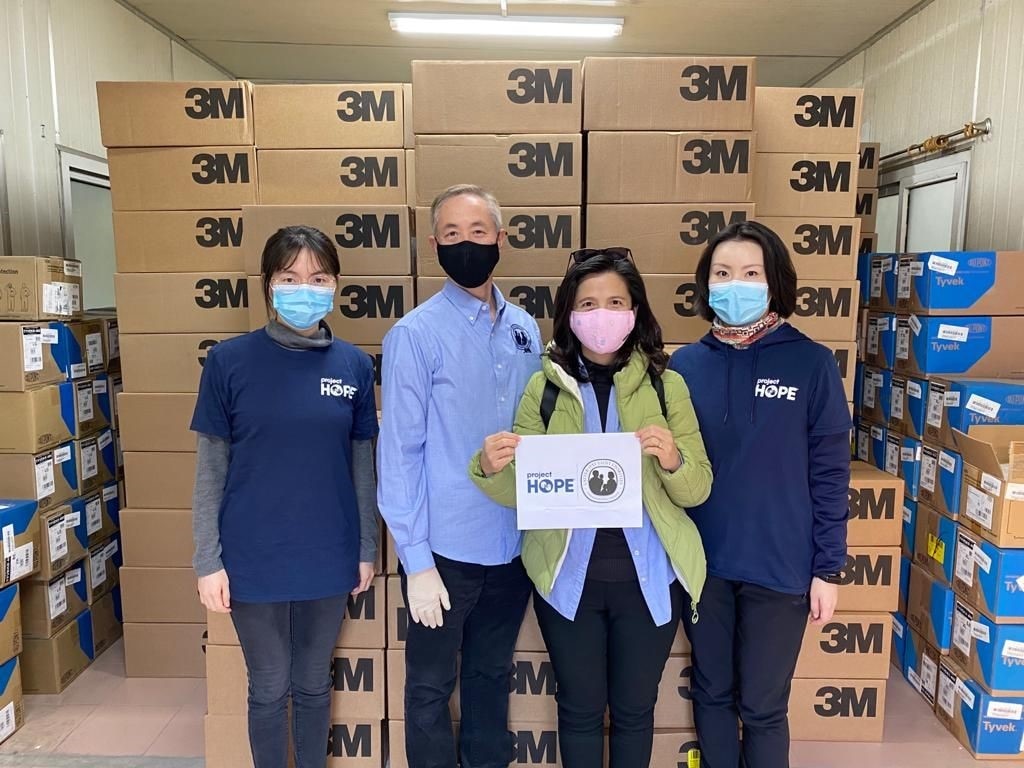 (Photo courtesy of The Church of Jesus Christ of Latter-day Saints)
Volunteers with Latter-day Saint Charities and Project Hope partnered to distribute medical supplies Feb. 4, 2020, in Shanghai to combat coronavirus.