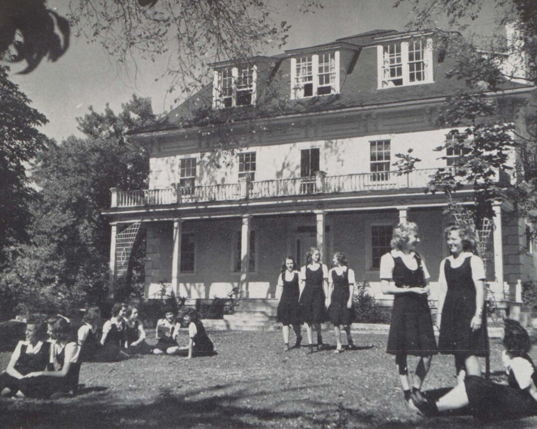 (Courtesy of Rowland Hall)  A picture of students on campus, circa 1943.