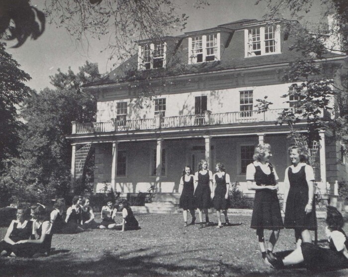 (Courtesy of Rowland Hall) A picture of students on campus, circa 1943.