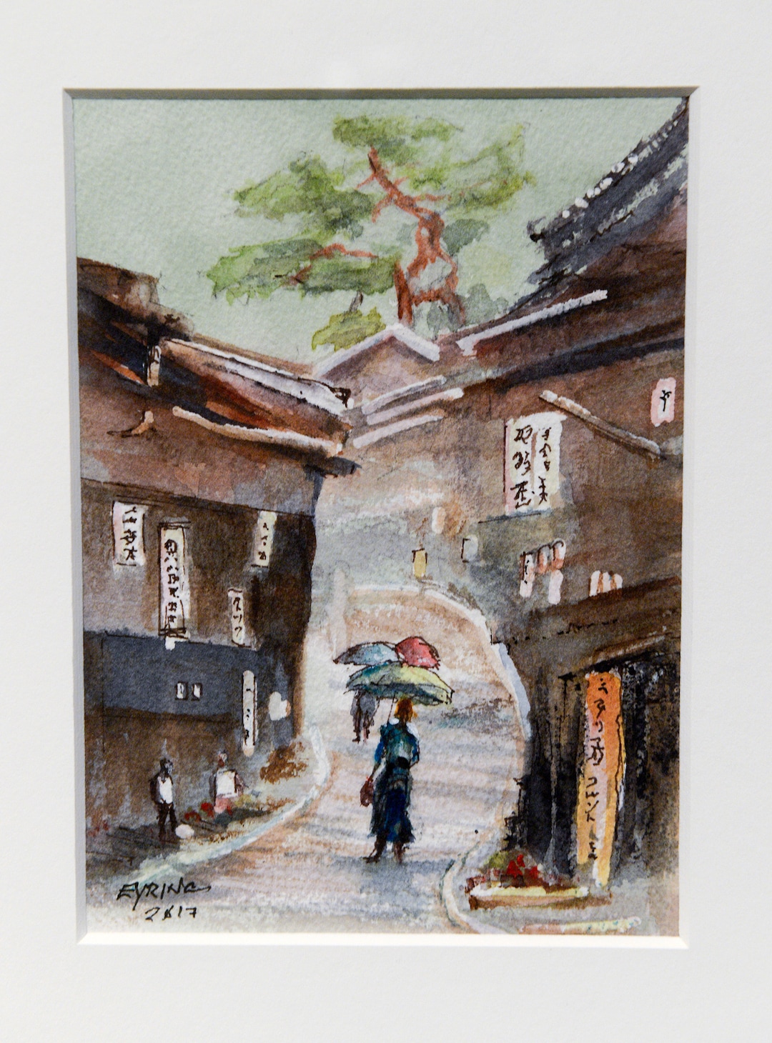 Leah Hogsten  |  The Salt Lake Tribune   "Tracting in Japan, 2017." Henry Eyring's extensive watercolor collection, on display now through January 21, 2019 at the Church History Museum. The collection, titled: “A Visual Journal: The Artwork of Henry B. Eyring,” reveals Eyring's memories with family, friends and trips. Eyring is second counselor in the First Presidency of The Church of Jesus Christ of Latter-day Saints.  