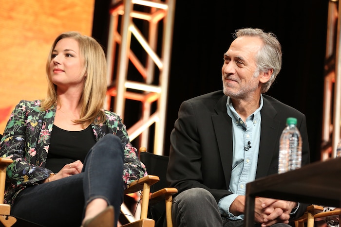 ( Chris Frawley | The CW) Emily VanCamp and Tom Amandes at the “Everwood” reunion.