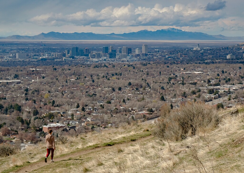 (Francisco Kjolseth | Tribune file photo) As the coronavirus grips the nation, people are taking to the trails in search of a therapeutic safe space. People get outdoors along Jacks Peak Trailhead above the Salt Lake Valley on Friday, March 20, 2020.