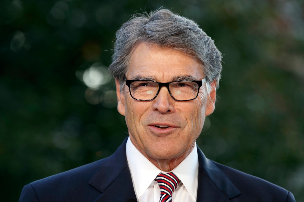 (Jacquelyn Martin | AP file photo) Outgoing Energy Secretary Rick Perry is interviewed at the White House in Washington on Oct. 23, 2019. The “three amigos” used to mean just one thing in Washington — the trio of globe-trotting senators led by John McCain who brought American idealism to the trouble spots of the world. Now, it refers to another trio, the Trump envoys pushing Ukraine to pursue investigations of Democrats and Joe Biden.