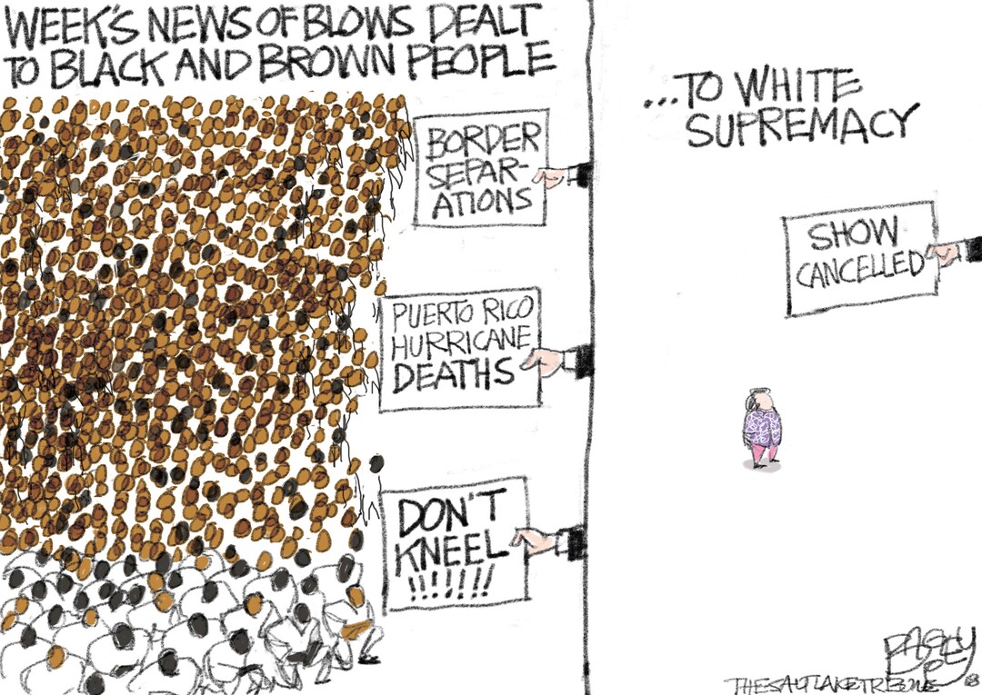 This Pat Bagley cartoon, titled “This Is America,” appears in The Salt Lake Tribune on Sunday, June 4, 2018.