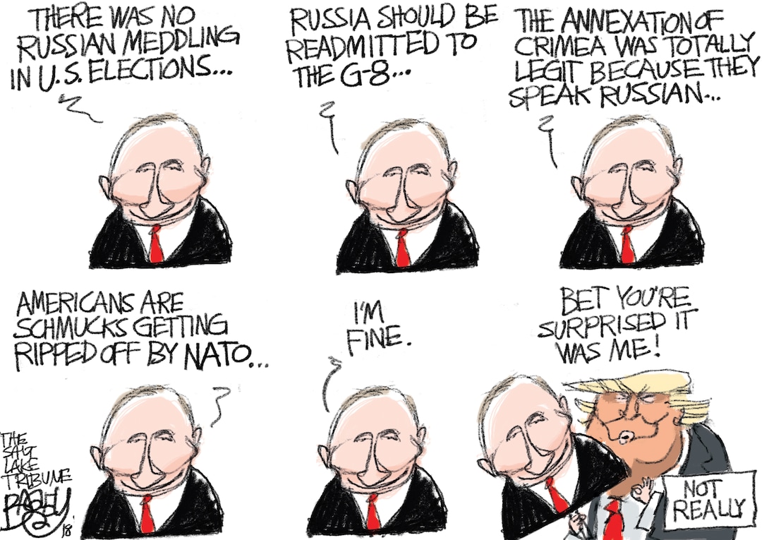 This Pat Bagley cartoon appears in The Salt Lake Tribune on Thursday, July 12, 2018.
