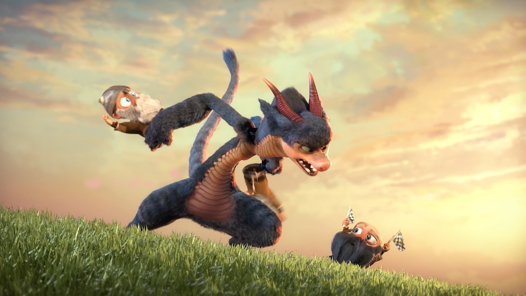 (Image courtesy of BYU Center for Animation)  Grendel gets angry at pesky Vikings in a scene from "Grendel," a computer-animated short produced by students at Brigham Young University.