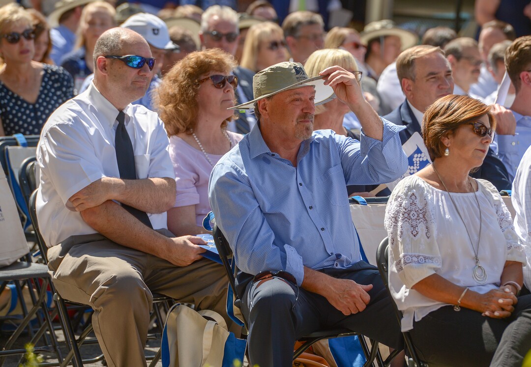 (Leah Hogsten  |  The Salt Lake Tribune)  Donors, dignitaires, staff and patients attend the groundbreaking ceremony for the Kathryn F. Kirk Center for Comprehensive Cancer Care and Women’s Cancers at Huntsman Cancer Institute, September 5, 2019. The new center will house a floor dedicated to women’s cancers, a new endoscopy center, increased services for blood and bone marrow transplant patients, an expanded HCI Wellness and Integrative Health Center and 48 new inpatient hospital rooms.