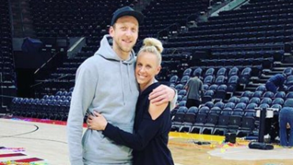 (Photo courtesy of Renae Ingles via Instagram) Renae and Joe Ingles pose for a photo after a Jazz game earlier this season.