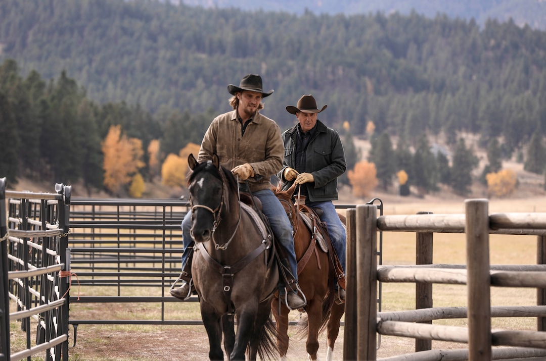 (Photo courtesy Paramount Network) Luke Grimes as Kayce Dutton and Kevin Costner as John Dutton in “Yellowstone.”