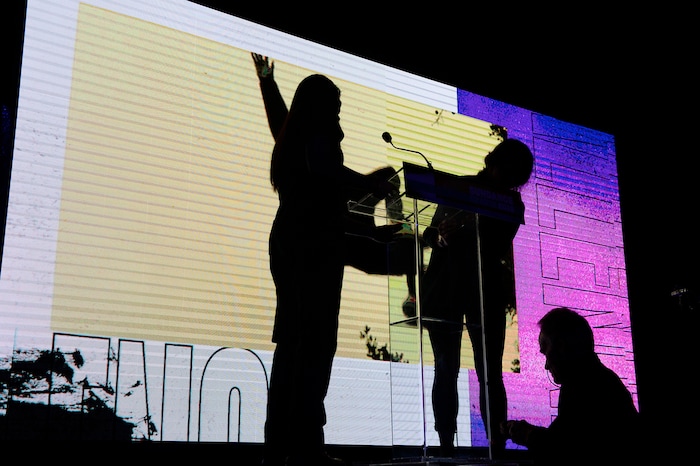 Leah Hogsten  |  The Salt Lake Tribune   The awards ceremony for the 2019 Sundance Film Festival at the Basin Fieldhouse in Park City, Feb. 2, 2019. 