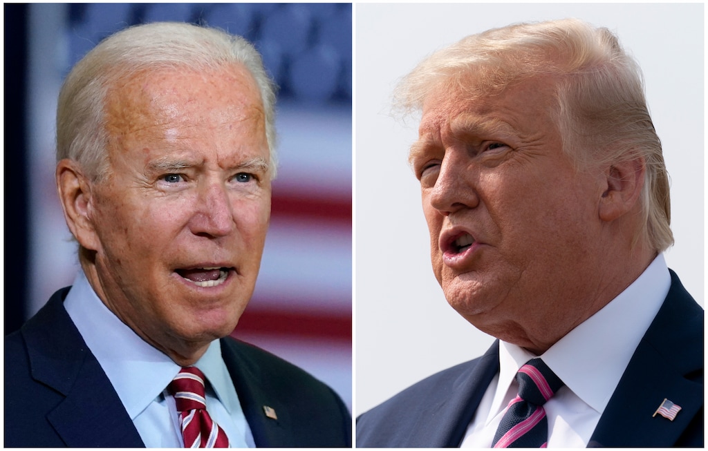 (AP file photos) Former Vice President Joe Biden, left, and President Donald Trump.