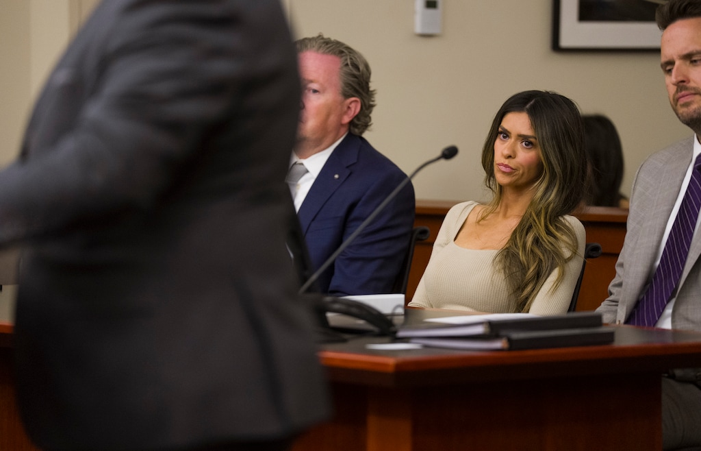 (Bethany Baker  |  The Salt Lake Tribune) Reality TV star Taylor Frankie Paul appears in 3rd District Court for a protective order hearing on Thursday.