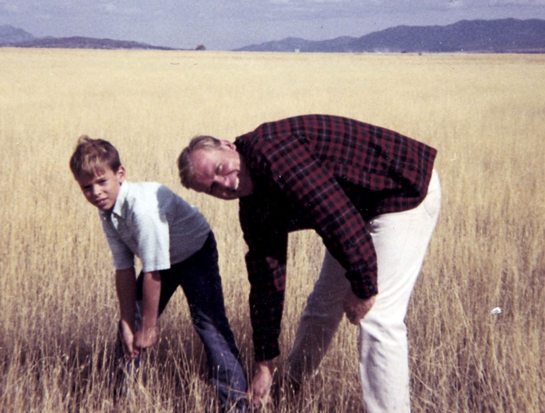 (photo courtesy Huntsman family) Jon Huntsman, Sr., and his oldest son, Jon, Jr., in 1968 in Fillmore, Utah.