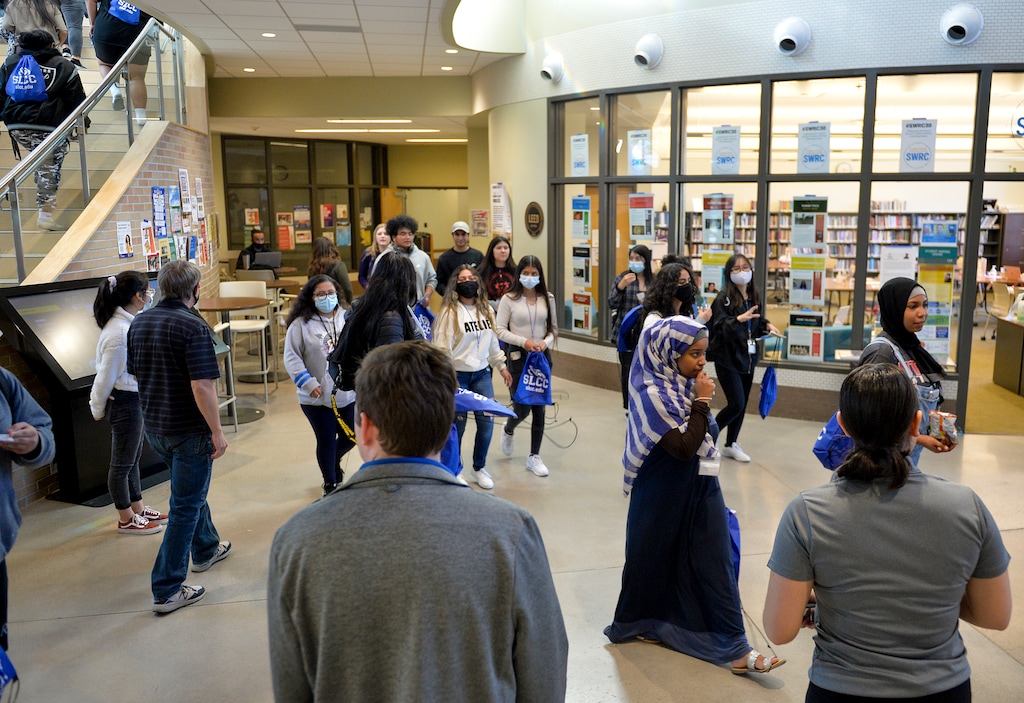 (Chris Samuels | The Salt Lake Tribune) High school students attend a multicultural conference and college recruitment event at Salt Lake Community College in Taylorsville, Friday, Nov. 5, 2021. The event helped students navigate the application and financial aid processes, which could be applied to other higher education programs.