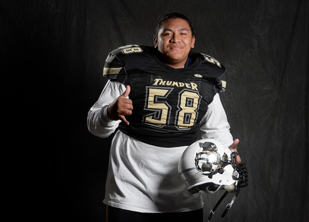 Scott Sommerdorf   |  The Salt Lake Tribune  
Desert Hills offensive lineman Penei Sewell is one of the most sought-after recruits in Utah.
