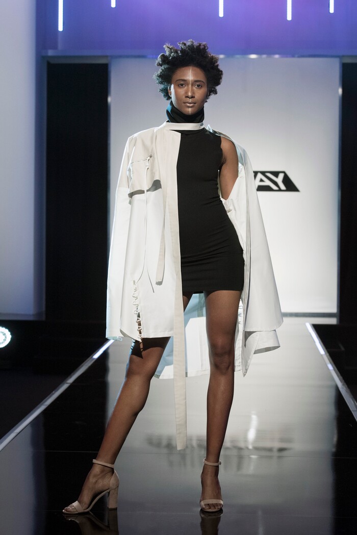 (Photo courtesy of Barbara Nitke/Lifetime) Brandon Kee’s final design for the third challenge of “Project Runway's” Season 16. He won this challenge.