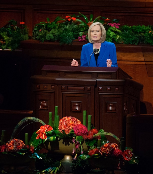 (Keith Johnson | Special to The Tribune) Bonnie H. Cordon, Young Women general president, speaks during the 188th Semiannual General Conference of The Church of Jesus Christ of  Latter-day Saints on Oct. 7, 2018, in Salt Lake City.