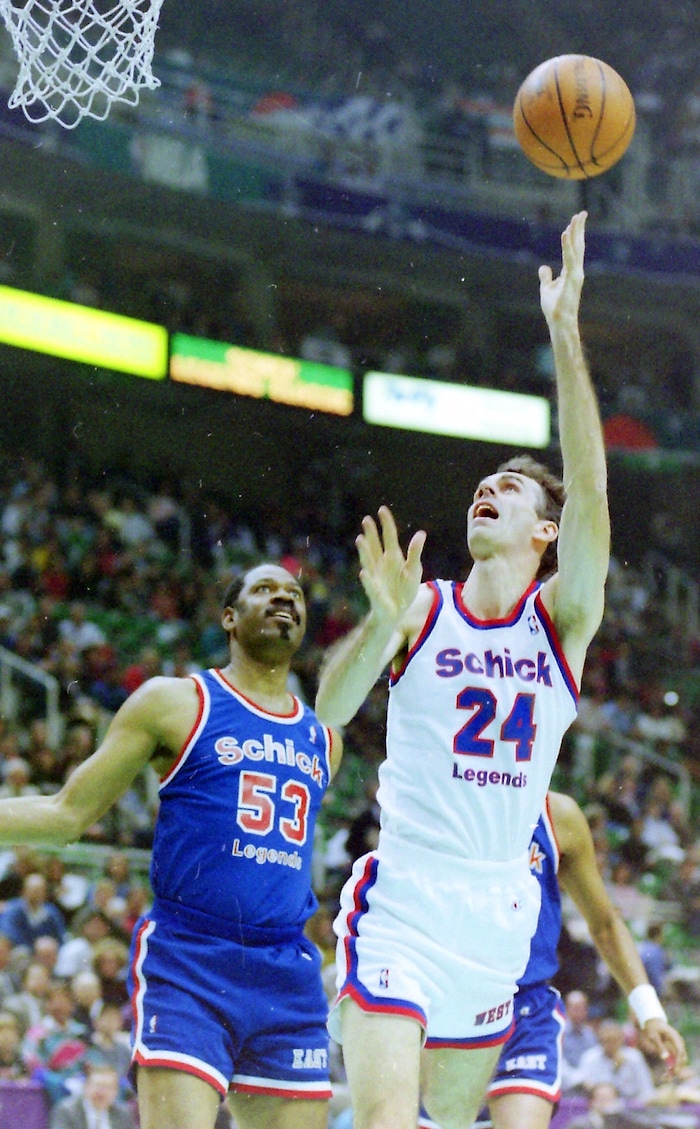 (Steve Griffin  | Tribune File Photo)  The Legends game during the 1993 All Star festivities, in the Delta Center in Salt Lake City, Saturday, Feb. 20, 1993.