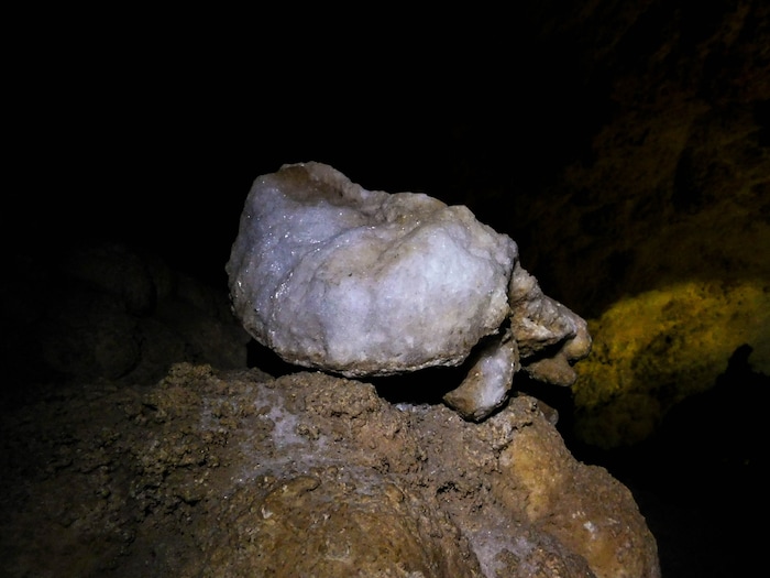 Erin Alberty  |  The Salt Lake TribuneMinerals sparkle like ice in Crystal Ball Cave in Gandy, Utah.