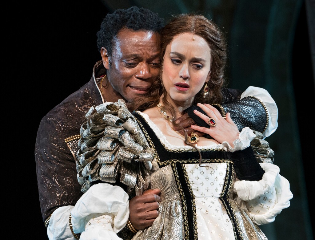(Sara Krulwich | The New York Times)

Chukwudi Iwuji as Othello and Heather Lind as Desdemona in the Public Theater’s Shakespeare in the Park production of “Othello”at the Delacorte Theater in Central Park, New York, May 27, 2018.