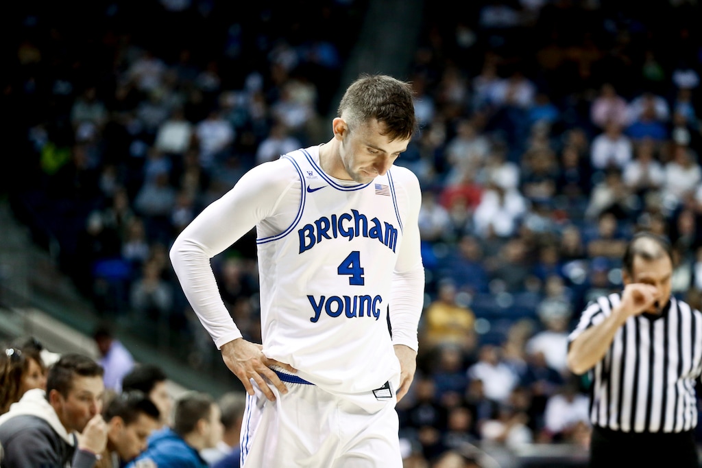 BYU guard Nick Emery, shown here in a game against Utah Valley in November of 2016, announced Tuesday he is retiring from basketball with one season of eligibility remaining. (Sammy Jo Hester/The Daily Herald via AP)