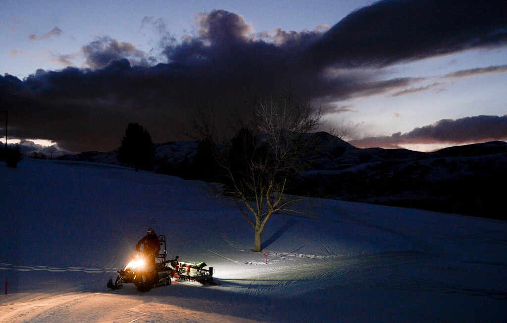 (Francisco Kjolseth  | The Salt Lake Tribune) Mark Keeney tries to keep a steady pace as the sun and the mercury drop while grooming the winter cross country skiing trails at Mountain Dell Golf Course in late February 2021. Religion News Service columnist Jana Riess says the cold and snow of winter can teach valuable life lessons.