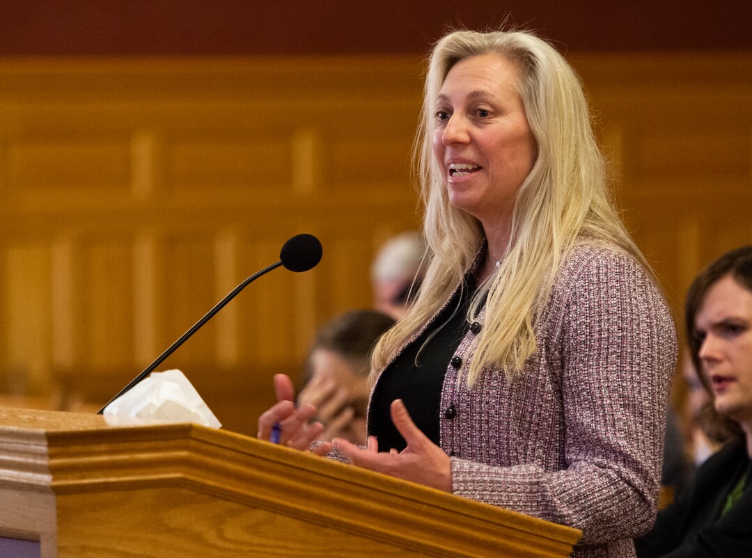 (Rick Egan  |  The Salt Lake Tribune)     Jessica Gezon introduces herself to the Salt Lake City Council, as she applies for the  City Counsel position vacated by Mayor Erin Mendenhall. More than 20 people candidates were given 5 minutes each to speak at the meeting, Tuesday, Jan. 21, 2020.