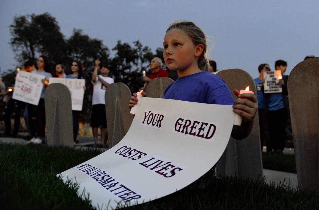 (Leah Hogsten  | The Salt Lake Tribune) Lucy Thomas, 8, and her family rally on behalf of her sister Grace, 13, who has Type 1 diabetes. Diabetes patients, their families and supporters rallied for those struggling with the high cost of insulin and paid tribute to those who have died from the disease on the Capitol lawn, Saturday, Sept. 7, 2019.