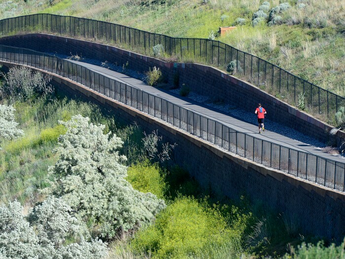 (Al Hartmann | The Salt Lake Tribune) A runner is pictured along Parley's Trail in Tanner Nature Park in this Tribune file photo.