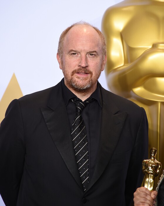  Louis C.K. poses in the press room at the Oscars on Sunday, Feb. 28, 2016, at the Dolby Theatre in Los Angeles. (Photo by Jordan Strauss/Invision/AP)
