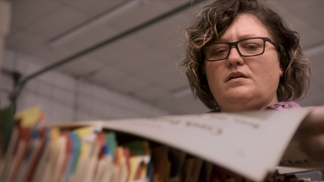 (Tyler Graim  |  Sundance Institute) Angel in Archives is one of the people featured in "Bad Press," directed by Rebecca Landsberry-Baker and Joe Peeler, an official selection in the U.S. Documentary competition at the 2023 Sundance Film Festival.