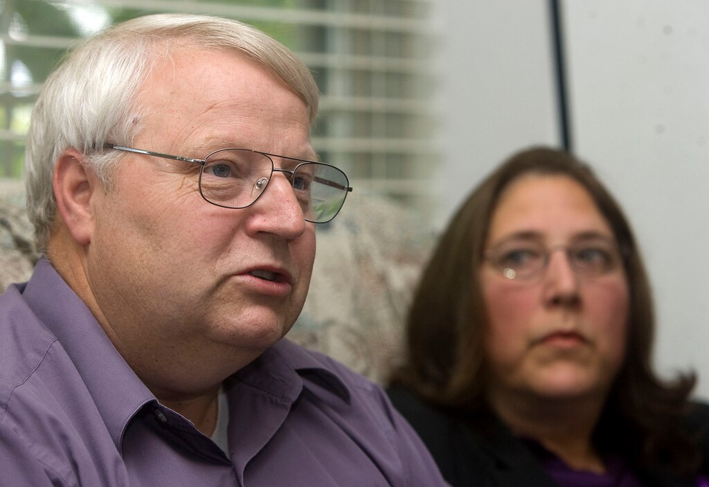 Al Hartmann | Salt Lake Tribune
Chuck and Judy Cox, the father and mother of missing Susan Powell, speak of the ongoing investigation into her disappeance at a friends home in West Valley City on Friday September 10th. They live in Puyallup, Washington.