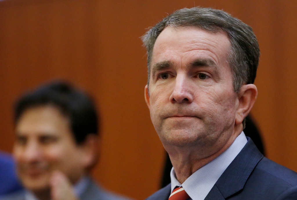 Virginia Gov. Ralph Northam prepares to address a news conference at the Capitol in Richmond, Va., Thursday, Jan. 31, 2019. Northam made a statement and answered questions about the late term abortion bill that was killed in committee. (AP Photo/Steve Helber)