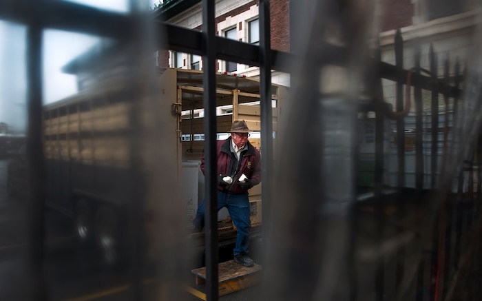 (Leah Hogsten | The Salt Lake Tribune) Dale Batty drives his horse trailer, now outfitted with four large freezer, every week to the farmer's markets to sell his hormone-free, grass fed chickens, beef, pork and lamb. Utah's agriculture rules force Batty to sell chickens "whole" Ñ not cut, even though that's what his customers request and it would be more profitable. Batty is working with his state representative to pass a Food Freedom Bill, which could help remedy the situation and will likely be introduced during the 2018 legislative session.